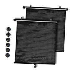 Car Window Roller Shade - Retractable Auto Side Window Sun Shade for Medium