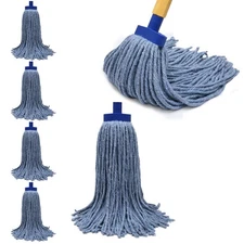 Bison Life Screw-on Wet Mop Replacement Head, Commercial Cut End Mop, Pack of 6