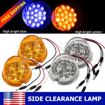 Amber Blue Watermelon LED Light 19LEDs Marker & Turn Signal 12V Chrome Universal