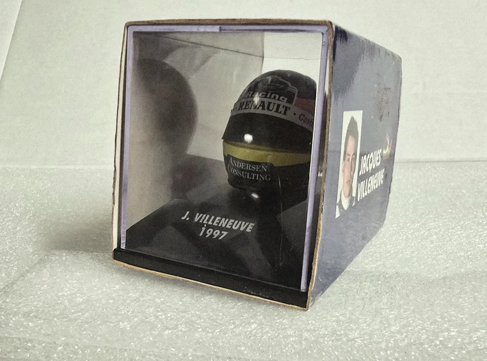 RARE Jacques Villeneuve 1997 Bell Winner Silverstone 1:8 Minichamps  Helmet - Image 3 of 4
