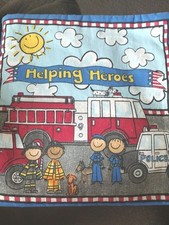 HELPING HEROES Completed Cotton Cloth Fabric Soft Book Child Baby Gift Fireman