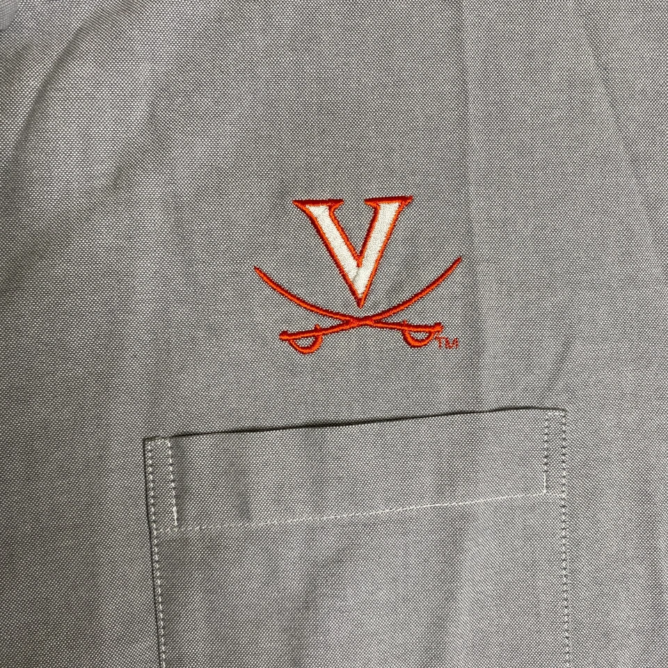 Virginia Cavaliers Velocity Shirt Mens 2X Gray Blueish Button Down University - Image 3 of 4