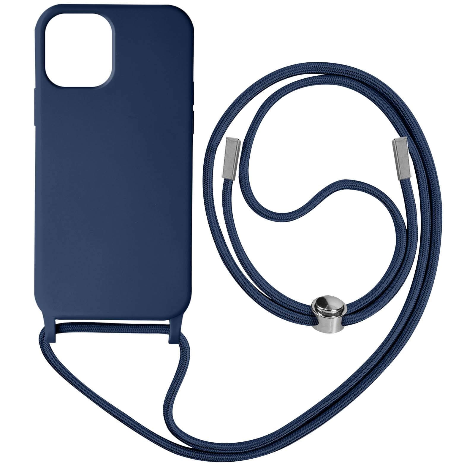 Coque iPhone 12 Pro Max Avizar semi-rigide bleu lagon avec cordon amovible