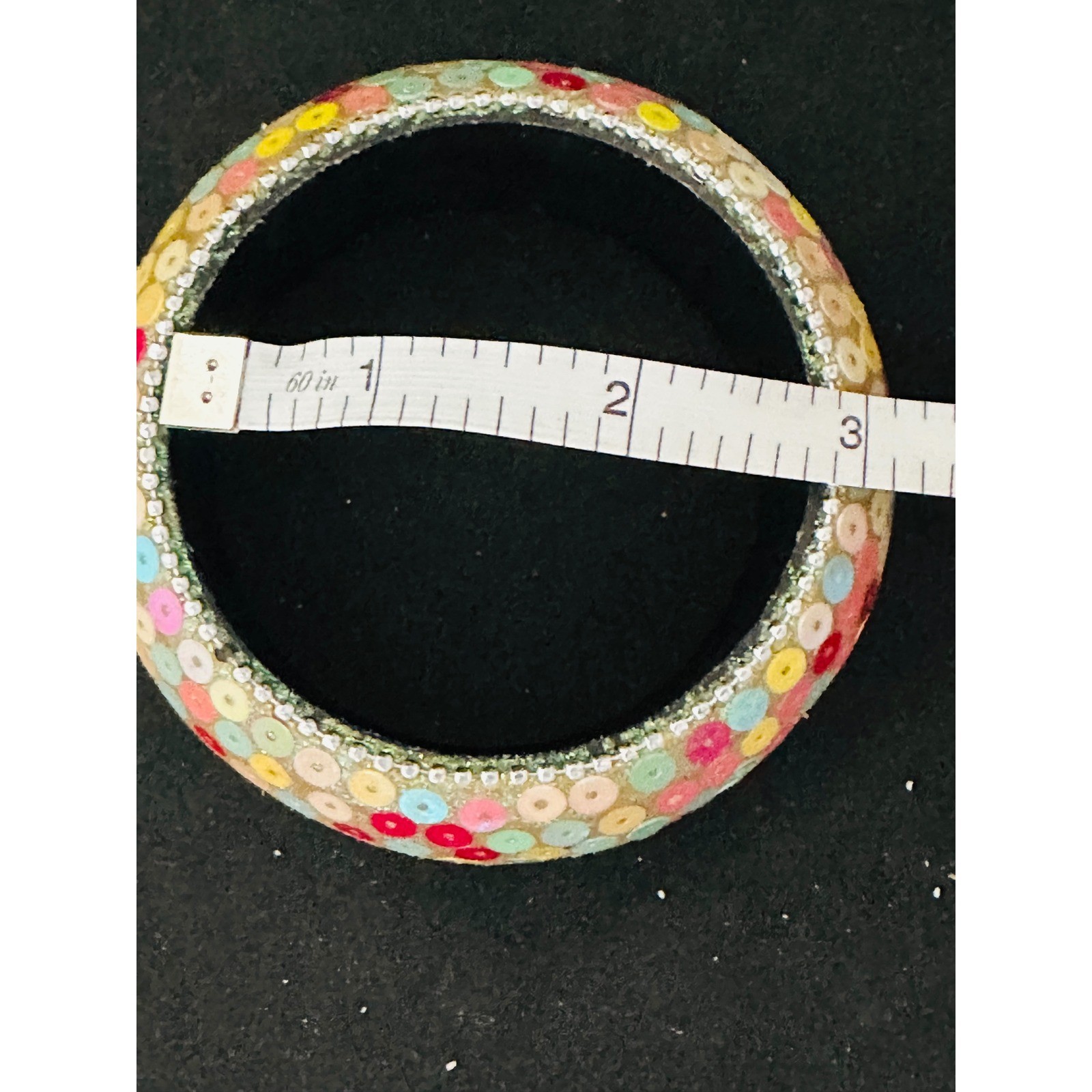 Colorful Sequin Cuff Bracelet Statement Bangle Wo… - image 3