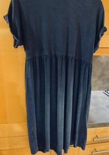 New Look Maternity Dress Tunic Size 12, Stonewashed Blue, Shoulder Buttons
