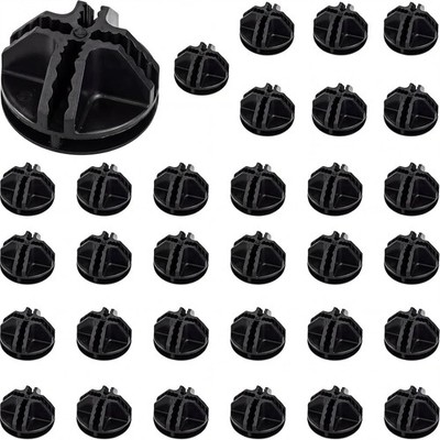 32 Pieces Cube Connectors Plastic Storage Wire Organizer ABS Black 
