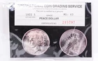 ICGS MS-63! VINTAGE PHOTO CERTIFICATE 1922-S PEACE DOLLAR