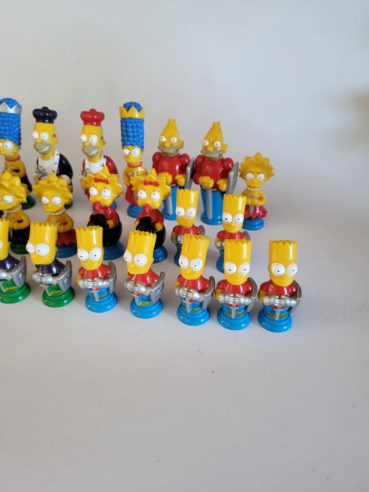 复古 SIMPSONS 3D 国际象棋套装 1991 年仅完整 32 件 — 第 4/4 张图片