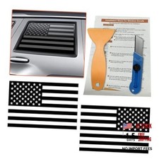 2PCS Rear Side Window American Flag Sticker Decals - Matte USA 29x16 Inches