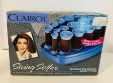 CLAIROL Swing Setter 20 VELVET 8 JUMBO HOT ROLLERS CURLERS & CLIPS Model VH 20