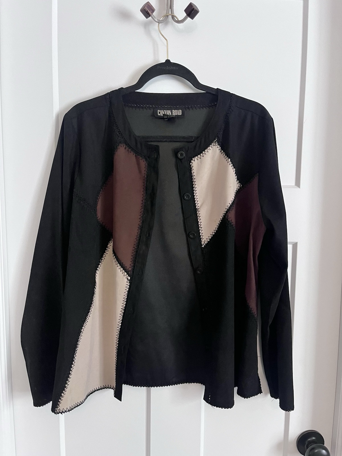 Vintage Patchwork Top/Lightweight Blazer Large - image 1