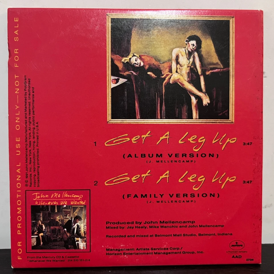 JOHN MELLENCAMP - Get A Leg Up (AAD) - Compact Disc CD - EX Foto 2 de 3