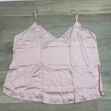 Ettitude Bamboo XXL Womens Sateen Soft Silky Camisole PJ Top ROSE