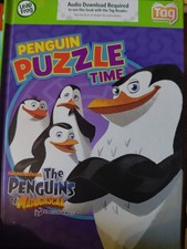 Penguins of Madagascar Puzzle Time Leap Reader Tag Book Hardcover Interactive
