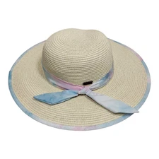 Sun N Sand Hat Woven Straw UPF 50 Protection Adjustable Pink Blue Women