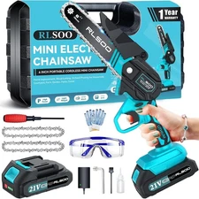 Mini Chainsaw 6 Inch Cordless, Battery Powered Electric Handheld saw, Tree Trimm