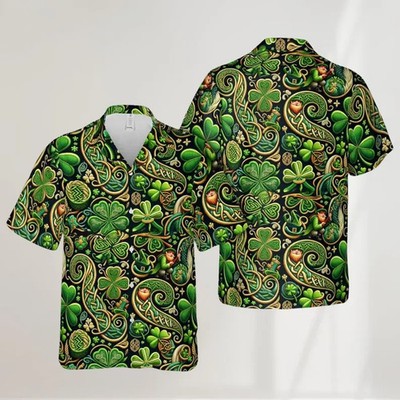 St. Patrick's Day Hawaiian Shirt Unisex Shamrock Irish Luck Party