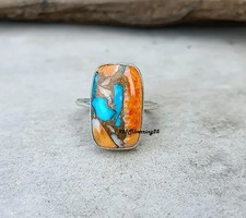 Oyster Turquoise Ring, 925 Sterling Silver Band Ring, Handmade Ring, All Size