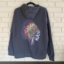 Zero Foxtrot Hoodie XL Gray Tactical Pullover Skull Sweatshirt Hardcore Metal