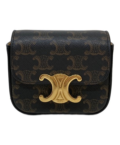 Celine MINI TRIOMPHE Brown Shoulder Bag Women's with Box #TFB1991