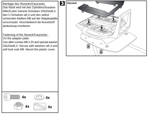 Triumph Tiger 1050 Alurack Top Box Carrier - Negro POR HEPCO Y BECKER (2007-13) Foto 4 de 4
