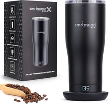 X Heated Coffee Mug 19 Oz., 8 Hour Battery Life, Self-Heating, Adjustable Temp C