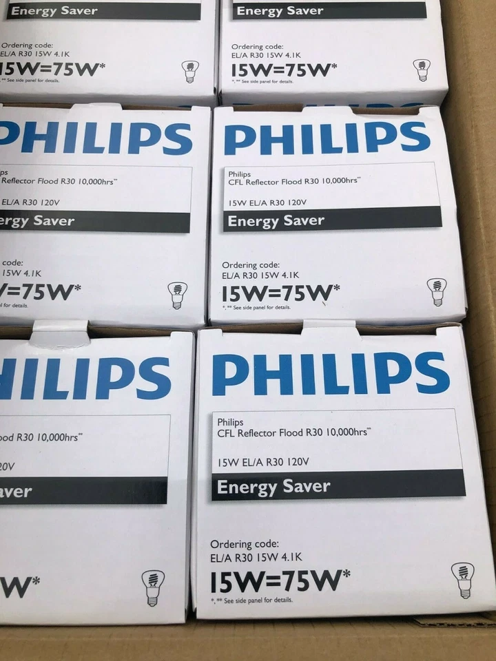 One (1x) PHILIPS Reflector R30 Energy Saver 15W=75W Cool White Light Bulb 418624 - Image 4 of 4