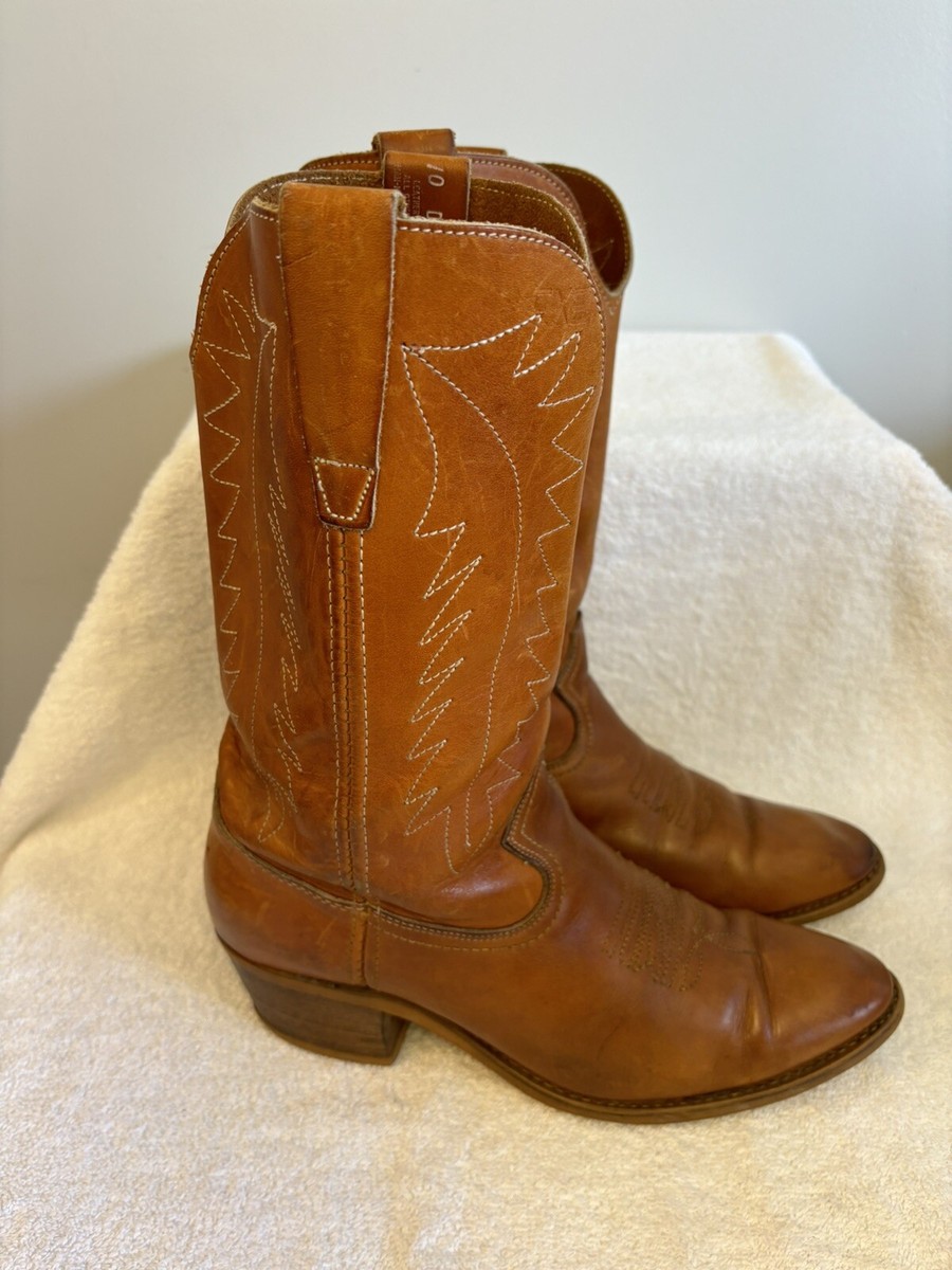 Vintage LANDIS Leather Boots Mens Size 10 D Brown Western  display picture 1