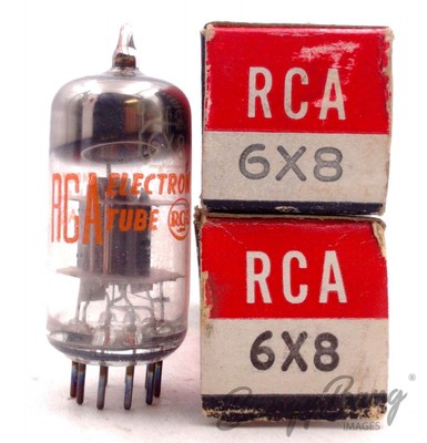 2 RCA 6X8 Triode Pentode Oscillator Mixer TV Audio Vacuum Tube Valve- Bangybang.