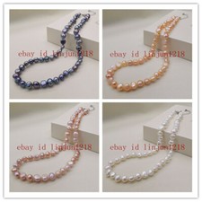 Pretty 8-9mm Freshwater Cultured Multicolor Baroque Pearl Necklace 18''