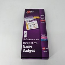 Avery 74520 Hanging Style Name Badges 3x4 Inches