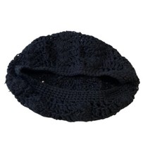 Black Home made Knit Beret Kid Size Head