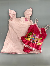 New Girls size 3T Pink Disney Princesses Swim Suit W/ Dress Set Cinderella Ariel