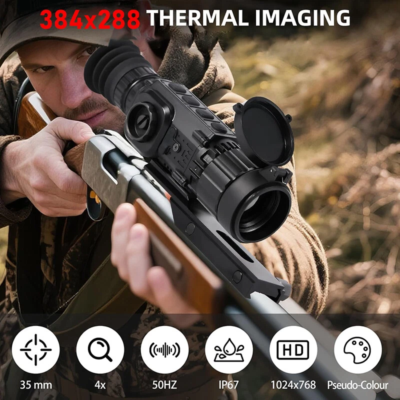 GTGUARD 384x288 50Hz Thermal Riflescope 35mm Night Vision Scope for Hunting - Image 2 of 4