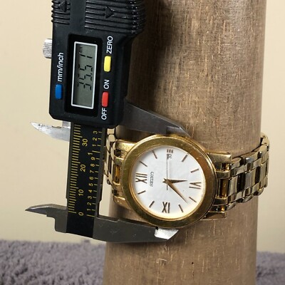 Seiko Men V732-0K30 Formal Gold Tone Stainless Steel 36mm Quartz