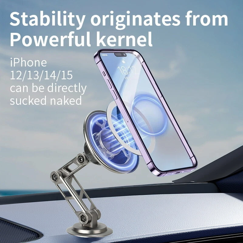For iPhone 16 15 14 13 12 Pro Max Magnetic Mount Magsafe Car Phone Holder 360° - Image 4 of 4