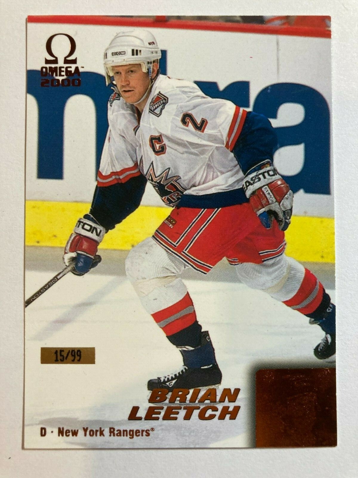 1999-00 Pacific Omega Copper - BRIAN LEETCH #151 New York Rangers 15/99