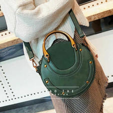 Fashion Circular Scrub Womens Leather Bag Small Round Lady Shoulder Bags Handbag