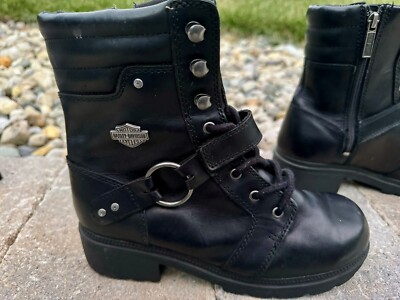 Harley-Davidson Women's Tegan 6-Inch Motorcycle Lace Harness Boots, D84706 Sz 8M