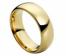 Free Engraving - Tungsten Carbide Classic Gold Plated Wedding Band Ring