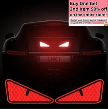 A Pair Eyes Auto Decal Rear Nighttime Driving Safety Warning Reflective Stickers
