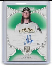 2020 Topps Definitive Rookie Autograph Green #DRA-APU A.J. Puk RC/25