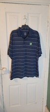 Cutter  Buck Mens Size XL Notre Dame Logo Striped Polo Shirt