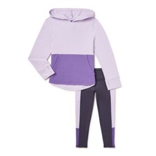 Athletic Works Hoodie/Leggings Set Girls' Size M Lavander Sunrise Active 2-Pc H3