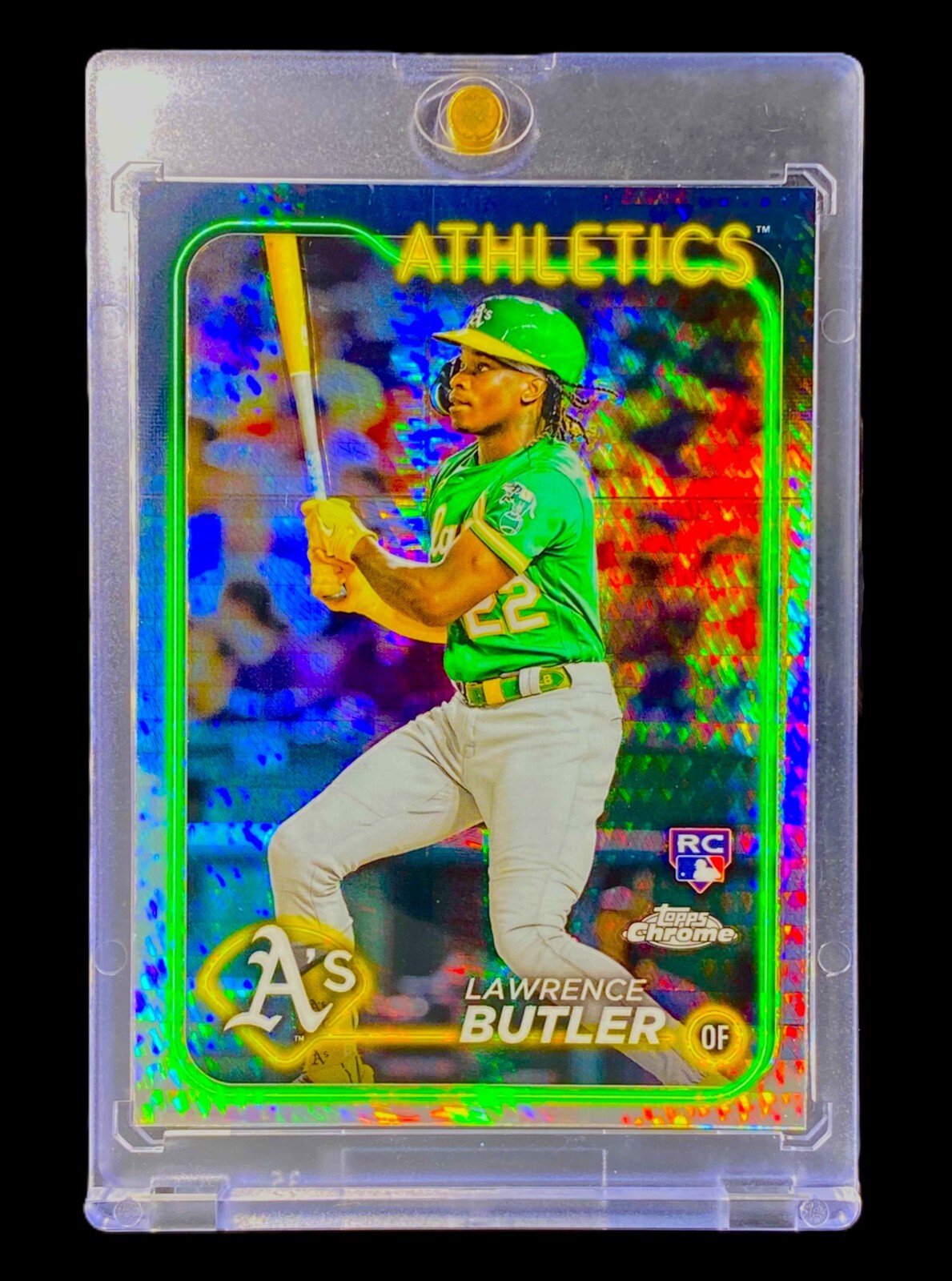 Lawrence Butler 2024 Topps Chrome Hyper Prizm Rookie Refractor RC Athletics