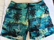 Board Shorts Island Floral Men's Swimming Trunks Size 2X With Pockets