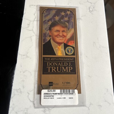 Donald Trump Inauguration Ticket | Gold 1/10 Gramm 24k (selten)