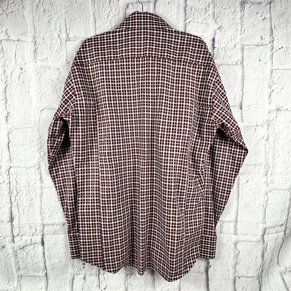 Bogosse Button Up Dress Shirt Mens Size 5 Red Plaid Flip Cuff F33 - Image 4 of 4