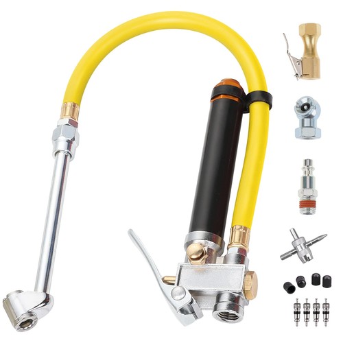 Heavy Duty Tire Inflator with Pressure Gauge 120PSI with Dual Head Air