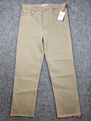 RE/DONE NWT 70s Ultra High Rise Stove Pipe Washed Sage Sz 29. 193-3WUHRSTV *flaw